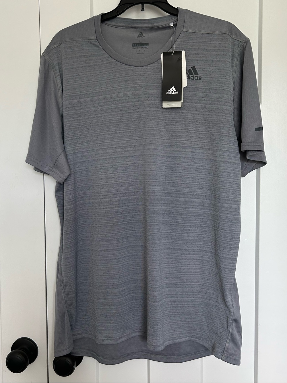 adidas Men's Light Grey Short-Sleeve Performance Tee